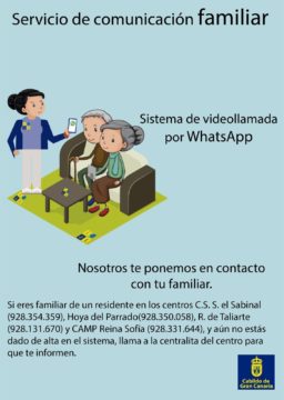 Cartel Cabildo videollamadas residencias y familias